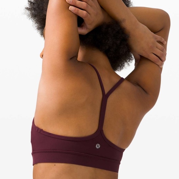 Lululemon Flow Y Sports Bra Nulu Light Support - Cassis Burgundy Maroon Size 10 - Picture 5 of 7